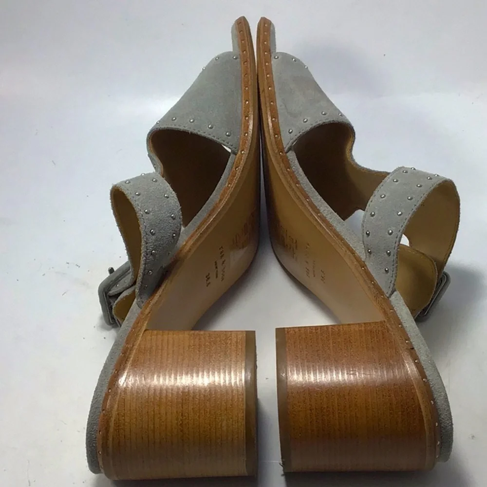 Rag & Bone Seldon Grey Suede Studded Block Heel Sandals 38.5 - Picture 11 of 15